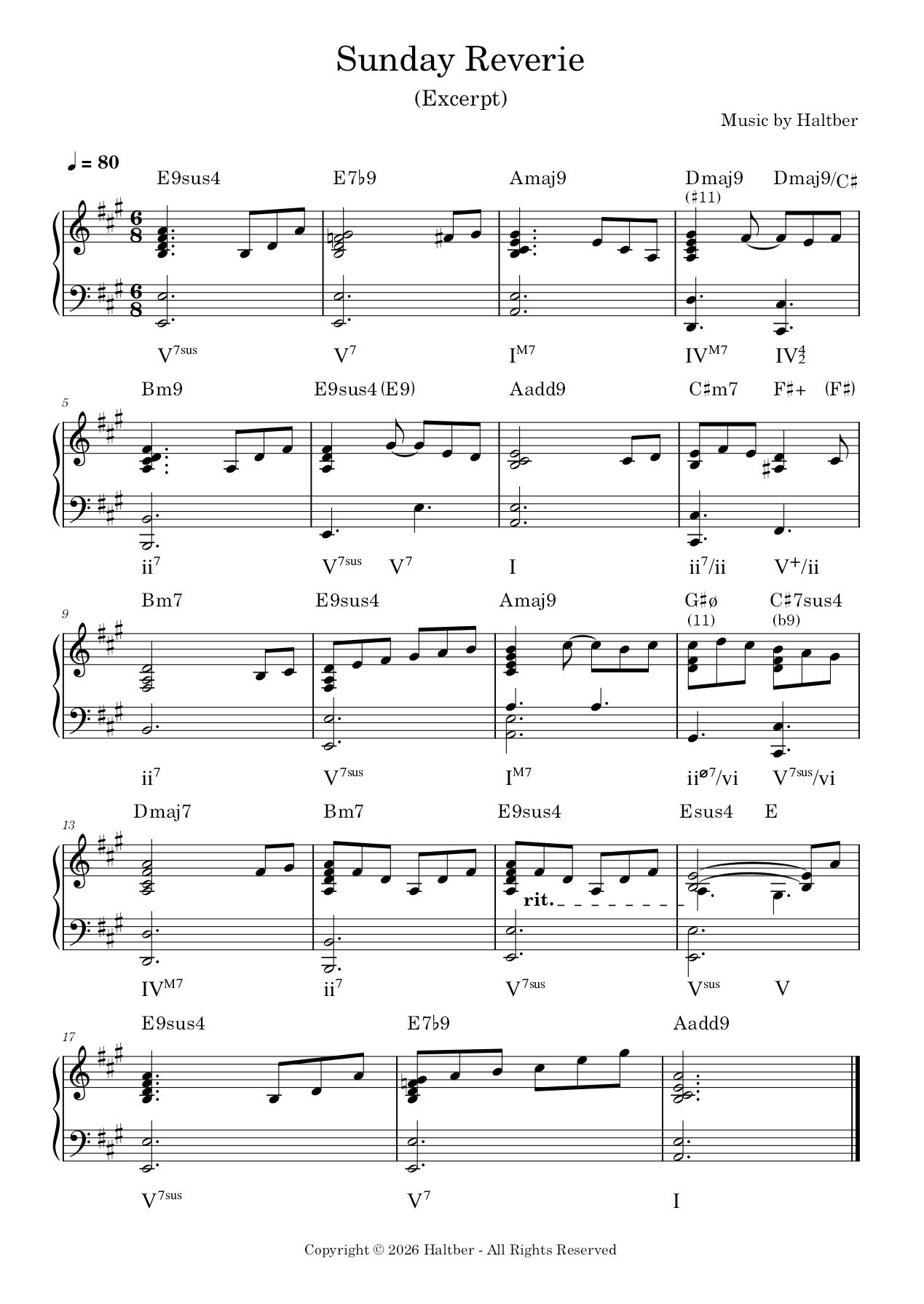 Sunday Reverie (Excerpt - Original Piano Music by Haltber)